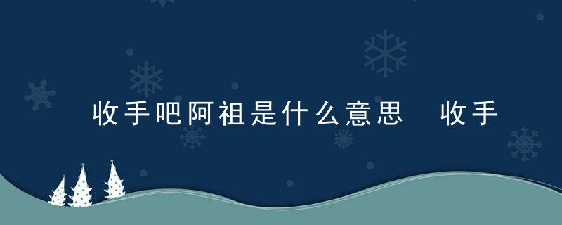 收手吧阿祖是什么意思 收手吧阿祖具体是什么意思